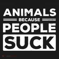 Animals Because People Suck Animal Lover Animal Keeper Zoo Gift Bucket Hat thumb 4