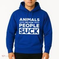 Animals Because People Suck Animal Lover Animal Keeper Zoo Gift Hoodie thumb 2
