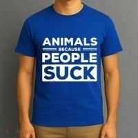 Animals Because People Suck Animal Lover Animal Keeper Zoo Gift T-Shirt thumb 3