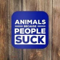 Animals Because People Suck Animal Lover Animal Keeper Zoo Gift Coaster thumb 0
