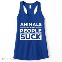 Animals Because People Suck Animal Lover Animal Keeper Zoo Gift Women's Tank Top thumb 0