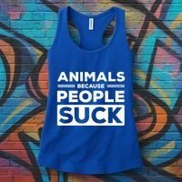 Animals Because People Suck Animal Lover Animal Keeper Zoo Gift Women's Tank Top thumb 3