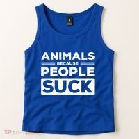Animals Because People Suck Animal Lover Animal Keeper Zoo Gift Tank Top thumb 2