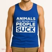Animals Because People Suck Animal Lover Animal Keeper Zoo Gift Tank Top thumb 3