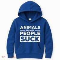 Animals Because People Suck Animal Lover Animal Keeper Zoo Gift Kids Hoodie thumb 0