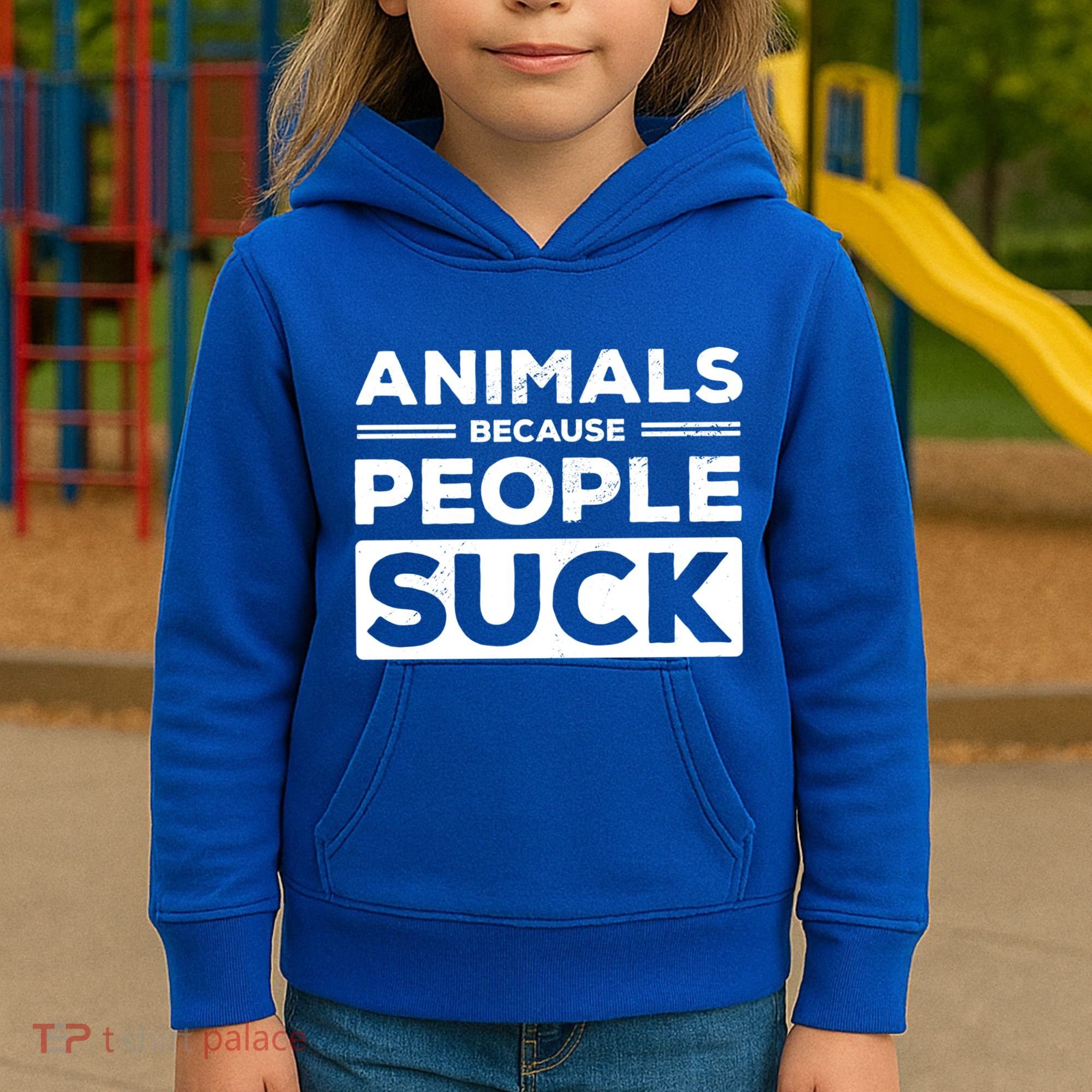 Animals Because People Suck Animal Lover Animal Keeper Zoo Gift Kids Hoodie