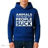 Animals Because People Suck Animal Lover Animal Keeper Zoo Gift Kids Hoodie thumb 4