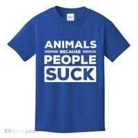 Animals Because People Suck Animal Lover Animal Keeper Zoo Gift Kids T-Shirt thumb 0