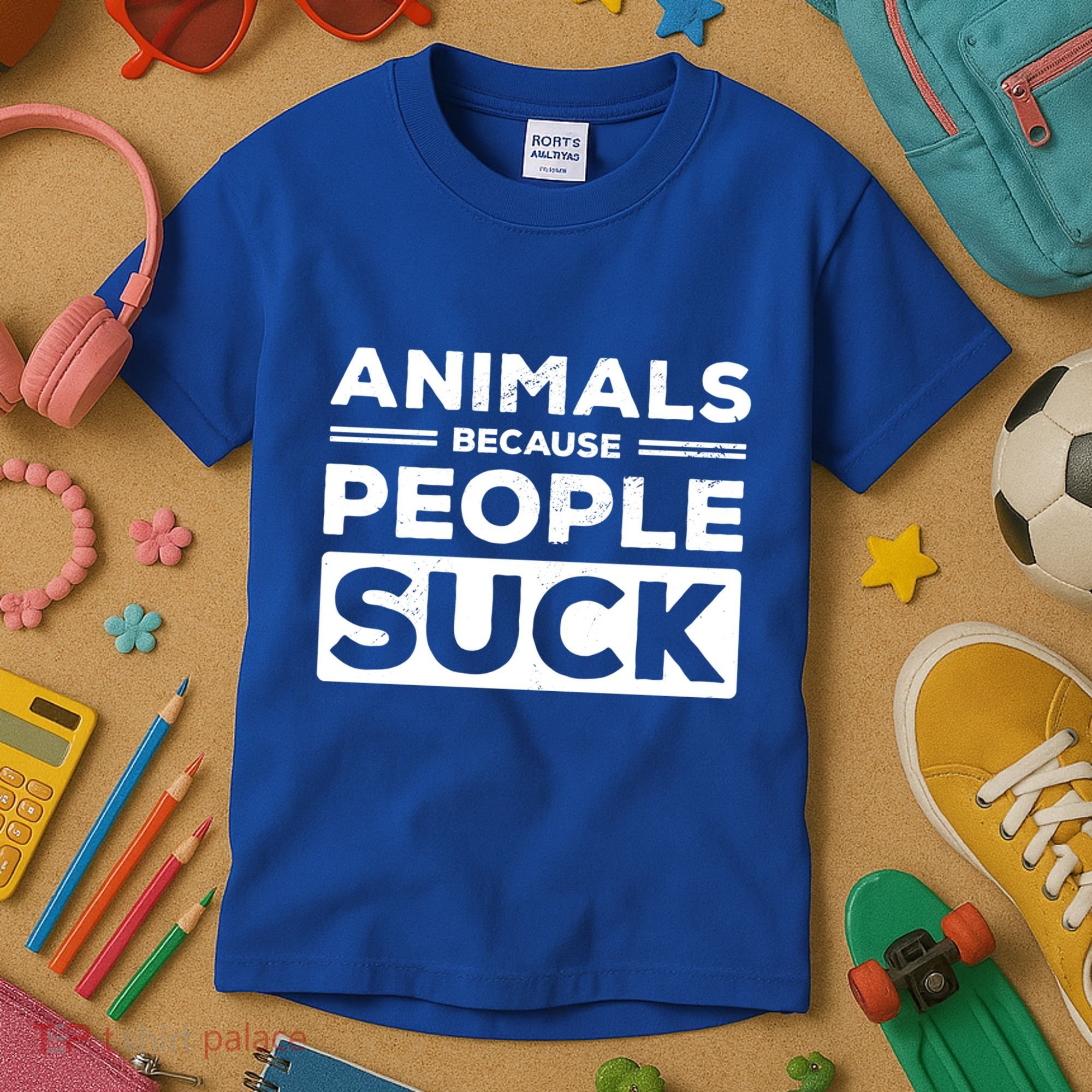 Animals Because People Suck Animal Lover Animal Keeper Zoo Gift Kids T-Shirt