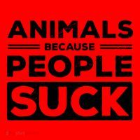 Animals Because People Suck Animal Lover Animal Keeper Zoo Gift Santa Hat thumb 1