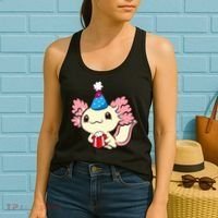 Axolotl Birthday Party Cute Axolotl Birthday Party Axolotl Women's Tank Top thumb 2