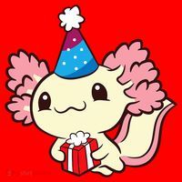 Axolotl Birthday Party Cute Axolotl Birthday Party Axolotl Santa Hat thumb 1