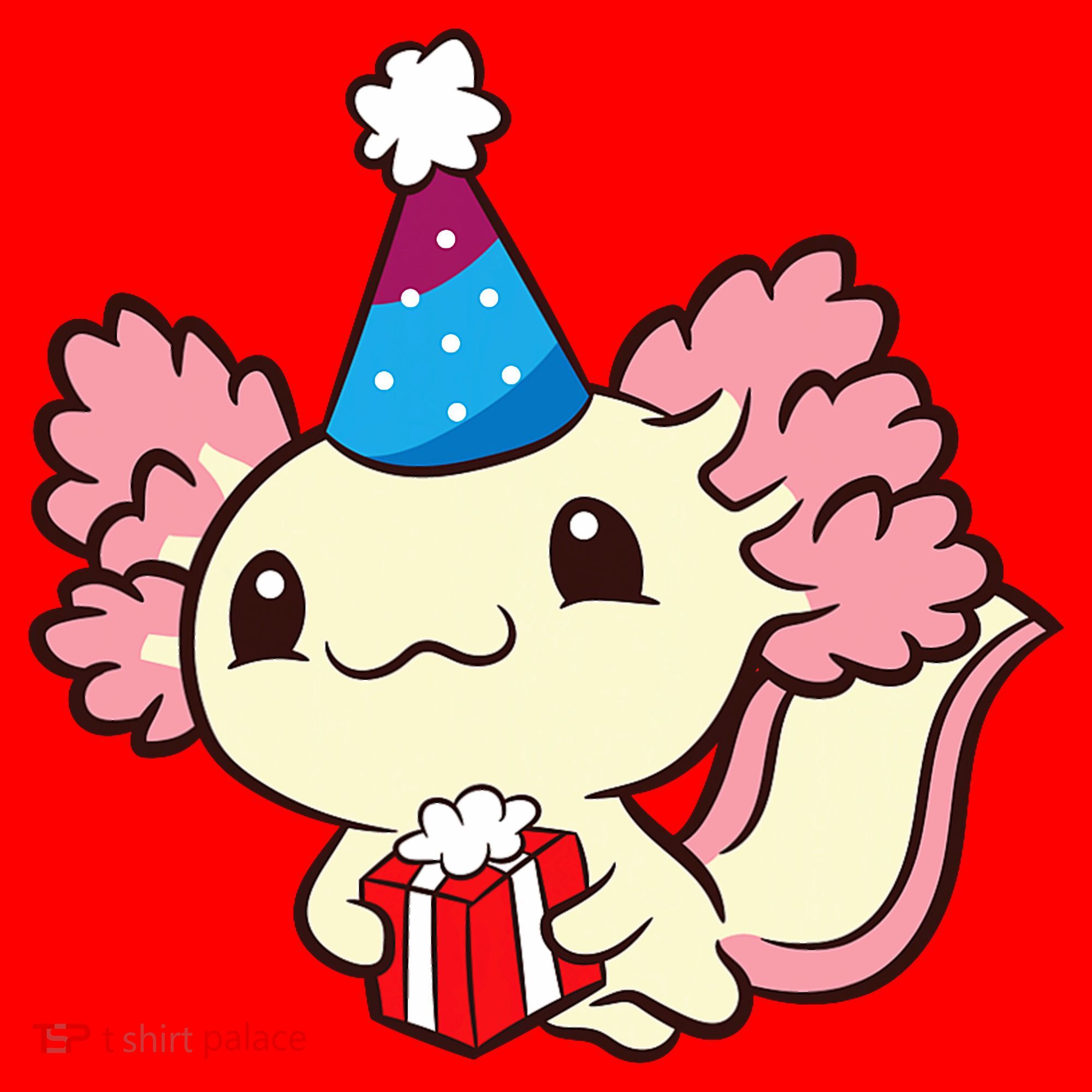 Axolotl Birthday Party Cute Axolotl Birthday Party Axolotl Santa Hat
