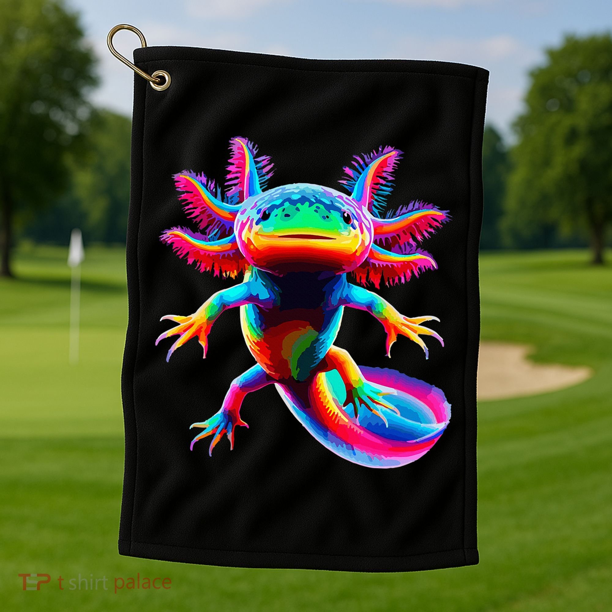 Axolotl Beautiful Pop Art Axolotl Golf Towel