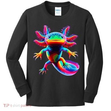 Axolotl Beautiful Pop Art Axolotl Kids Long Sleeve Shirt