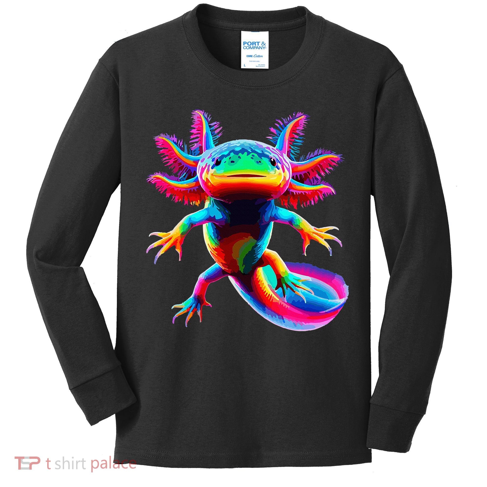 Axolotl Beautiful Pop Art Axolotl Kids Long Sleeve Shirt