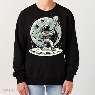 Astronaut Baseball Player Outer Space Moon Space Hitter Gift Women's Sweatshirt