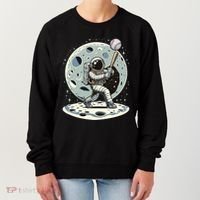 Astronaut Baseball Player Outer Space Moon Space Hitter Gift Women's Sweatshirt thumb 0
