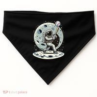 Astronaut Baseball Player Outer Space Moon Space Hitter Gift USA-Made Doggie Bandana thumb 0