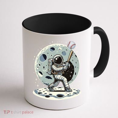 Astronaut Baseball Player Outer Space Moon Space Hitter Gift Coffee Mug back