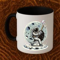 Astronaut Baseball Player Outer Space Moon Space Hitter Gift Coffee Mug thumb 2