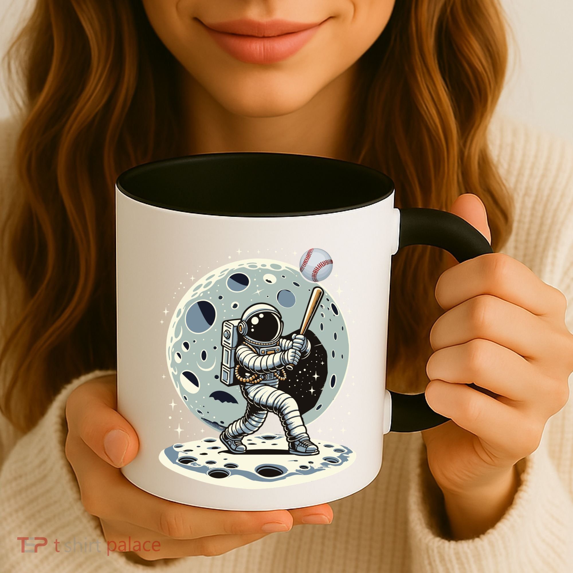 Astronaut Baseball Player Outer Space Moon Space Hitter Gift Coffee Mug