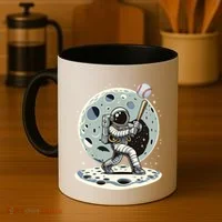 Astronaut Baseball Player Outer Space Moon Space Hitter Gift Coffee Mug thumb 4