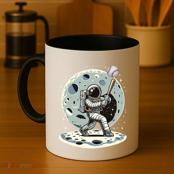 Astronaut Baseball Player Outer Space Moon Space Hitter Gift Coffee Mug