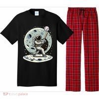 Astronaut Baseball Player Outer Space Moon Space Hitter Gift Pajama Set thumb 0