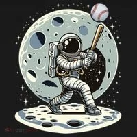 Astronaut Baseball Player Outer Space Moon Space Hitter Gift Ornament thumb 1