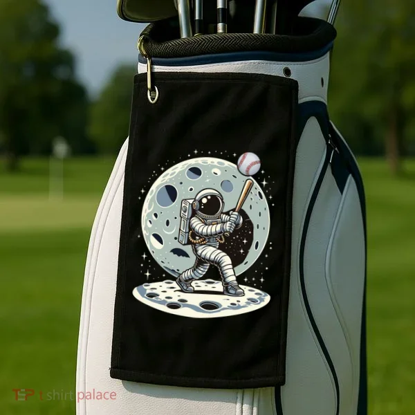Astronaut Baseball Player Outer Space Moon Space Hitter Gift Golf Towel