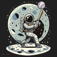 Astronaut Baseball Player Outer Space Moon Space Hitter Gift Golf Towel thumb 3