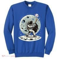 Astronaut Baseball Player Outer Space Moon Space Hitter Gift Sweatshirt thumb 0