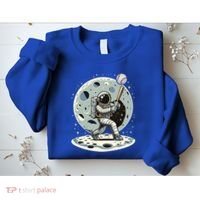 Astronaut Baseball Player Outer Space Moon Space Hitter Gift Sweatshirt thumb 2