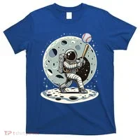Astronaut Baseball Player Outer Space Moon Space Hitter Gift T-Shirt thumb 0