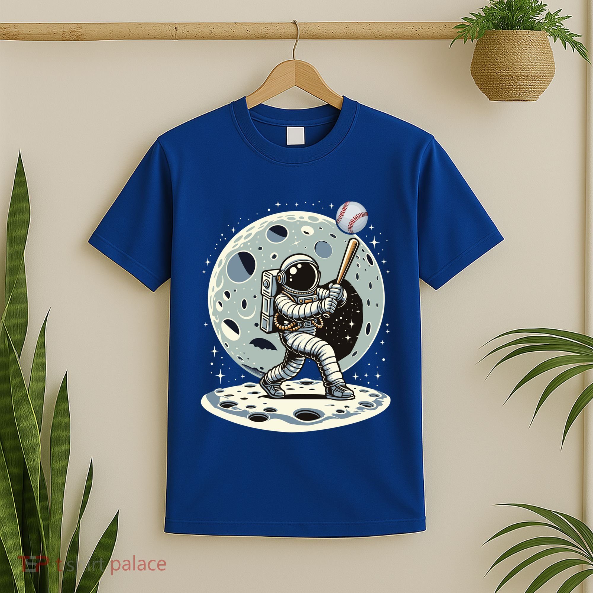 Astronaut Baseball Player Outer Space Moon Space Hitter Gift T-Shirt
