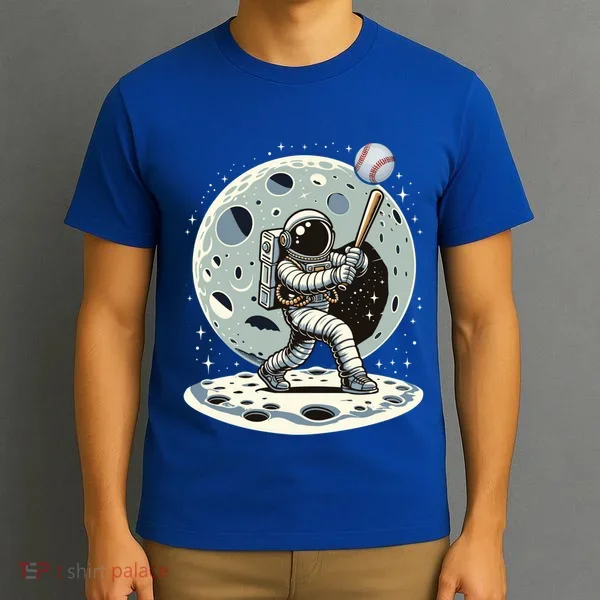Astronaut Baseball Player Outer Space Moon Space Hitter Gift T-Shirt