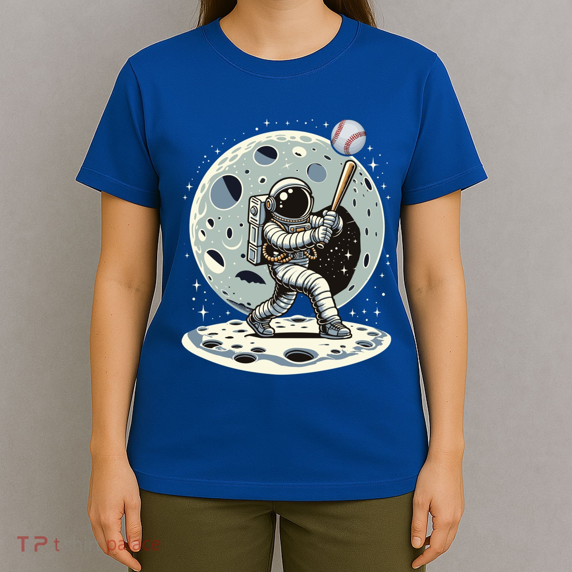 Astronaut Baseball Player Outer Space Moon Space Hitter Gift T-Shirt