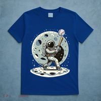 Astronaut Baseball Player Outer Space Moon Space Hitter Gift T-Shirt thumb 5