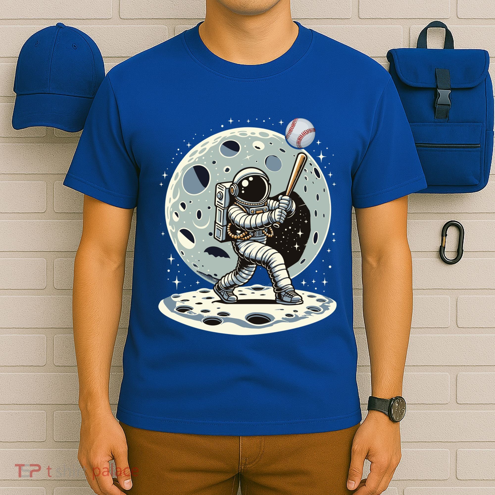 Astronaut Baseball Player Outer Space Moon Space Hitter Gift T-Shirt