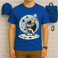 Astronaut Baseball Player Outer Space Moon Space Hitter Gift T-Shirt thumb 6