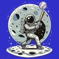 Astronaut Baseball Player Outer Space Moon Space Hitter Gift Coaster thumb 2