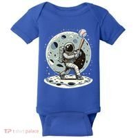 Astronaut Baseball Player Outer Space Moon Space Hitter Gift Baby Bodysuit thumb 0