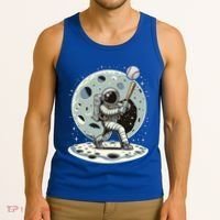 Astronaut Baseball Player Outer Space Moon Space Hitter Gift Tank Top thumb 3