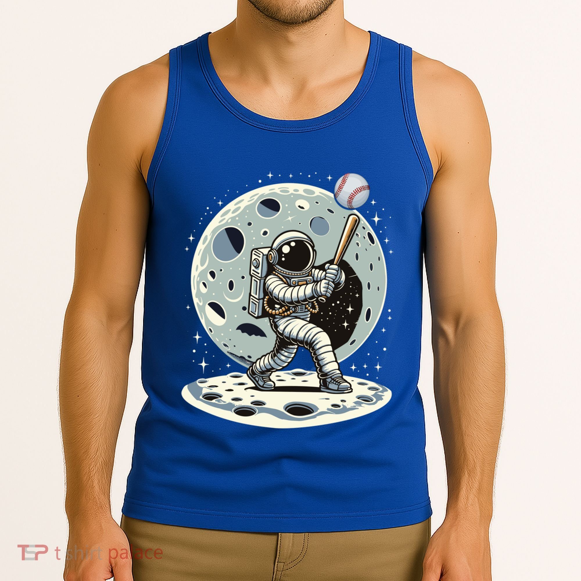 Astronaut Baseball Player Outer Space Moon Space Hitter Gift Tank Top