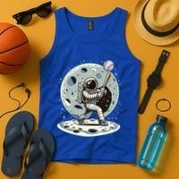Astronaut Baseball Player Outer Space Moon Space Hitter Gift Tank Top thumb 4