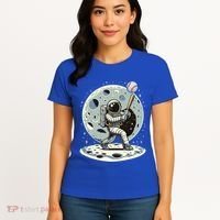 Astronaut Baseball Player Outer Space Moon Space Hitter Gift Women's T-Shirt thumb 4