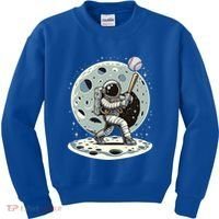 Astronaut Baseball Player Outer Space Moon Space Hitter Gift Kids Sweatshirt thumb 0
