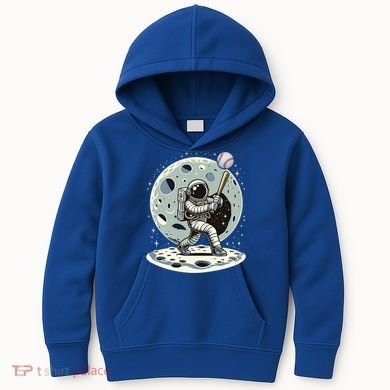 Astronaut Baseball Player Outer Space Moon Space Hitter Gift Kids Hoodie