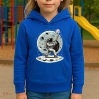 Astronaut Baseball Player Outer Space Moon Space Hitter Gift Kids Hoodie thumb 3